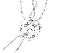 Présentoir Nettoyeur Bijoux Best Friends Forever And Ever Necklace With Broken Heart Charm Pendant Set Necklace Three Or Four Piece Set Porte-bijoux Cornaline Colliers Organisateur (D, One Size)