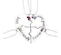 Présentoir Nettoyeur Bijoux Best Friends Forever And Ever Necklace With Broken Heart Charm Pendant Set Necklace Three Or Four Piece Set Porte-bijoux Cornaline Colliers Organisateur (C, One Size)