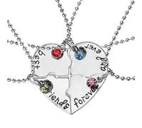 Présentoir Nettoyeur Bijoux Best Friends Forever And Ever Necklace With Broken Heart Charm Pendant Set Necklace Three Or Four Piece Set Porte-bijoux Cornaline Colliers Organisateur (A, One Size)