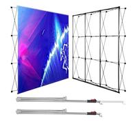 Présentoir pliable avec barres de soutien arrière et sac de transport, idéal pour les expositions, les mariages et la photographie