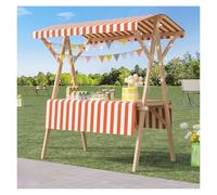 Présentoir pliable en bois léger pour bibelots, assemblage facile avec auvent, parfait pour les marchés de détail et d'artisanat