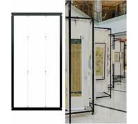 Présentoir Pliable Et Mobile Pour Exposition De Peinture,Présentoir Coulissant À Roulettes Pour Exposition De Peinture,Porte-Affiches De Calligraphie,Présent(1 Pièce-100X250 (39,4X98,4 Pouces))