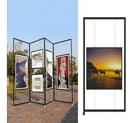 Présentoir Pliable et Mobile pour expositions d'art - Support pour Tableaux autoportant et étagère publicitaire pour galeries, musées, écoles - 5 pièces 100x250cm (39,4x98,4in)