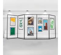 Présentoir pliable et mobile pour expositions de peinture, support pour tableaux et affiches artistiques, étagère publicitaire autoportante en métal pour photographie,5pcs-120*250cm/47.2*98.4in