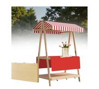 Présentoir pliable pour bonbons, chariot en bois pour vendeur de produits alimentaires, kiosque commercial, stand de vendeur pour marchés de rue/marchés de producteurs(Rosso,140cm/55.1in)