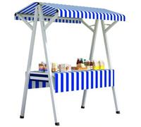 Présentoir pliable pour marchés, chariot de nourriture portable avec roues pour vendeurs, kiosque mobile pour les événements de vente au détail et les ventes d'artisanat