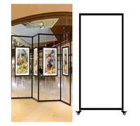 Présentoir Pliable Sur Roulette,Support Publicitaire En Alliage D'aluminium | Cloison D’exposition, Utilisable Pour Présenter Des Peintures, Des Publicités, Des Affiches, Etc.(3pcs,120x240)