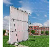 Présentoir pop-up portable pour salon professionnel - Cadre de cabine pliable de 3 x 3,8 m et bannière de toile de fond avec barres de soutien pour événements en plein air et promotions