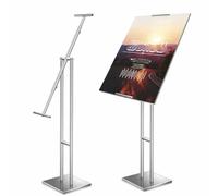 Présentoir porte-affiches - Lot de 1 support robuste et réglable, hauteur jusqu'à 145 cm - Support de sol for affiches, panneaux, mousse et bannières(Silver)