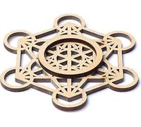 Présentoir pour boules de pierres précieuses, cube Metatron -- 7cm