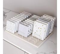 Présentoir pour échantillons de carrelage, Support de Rangement pour carrelage de Sol, Support en Bois pour Halls d'exposition, magasins de détail (Beige)