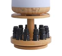 Présentoir pour huiles parfumées 18 x 18 x 16 cm Support pour huiles essentielles Support en bois pour aromathérapie Étagère de rangement multifonction pour huiles essentielles Teinture et rouge à