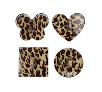 Présentoir pour nail art, support pour embouts de manucure, base en cristal acrylique, étagère pour la maison et le magasin de manucure, matériau ABS, 4 pièces, rose, léopard, (Leopard print base)