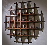 Présentoir pour objets de collection, étagères murales en bois, étagère de rangement en bois massif durable, design rétro simple et moderne pour thé et articles de décoration