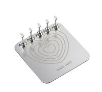 Présentoir pour ongles Kit de supports à ongles, 5 pièces, support for peindre les , bricolage, presse magnétique sur , argent for pratique d'exposition artistique, Base métallique(Square Heart)