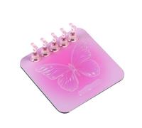 Présentoir pour ongles Porte-ongles papillon rose 6 pièces/ensemble, support de pratique for faux ongles, Base Aurora, magnétique complet, plateau for Salon Nail Art(Pink Square)