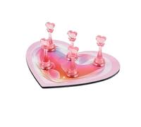Présentoir pour ongles Présentoir de Nail Art avec Base en forme cœur et conception pièces d'échecs colorées, adapté aux Salons d'exposition pratique(Heart set-2)