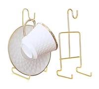 Présentoir pour tasse à thé et soucoupe,2 Pièces en Métal Vintage Élégant | Porte-Tasses Doré Pour La Cuisine - pour Placard Étagère Salon Goûter d'après-midi Café Collectionneurs Passionnés Propriéta