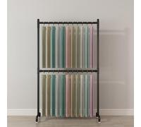 Présentoir pour Tissu Textile, Support de Rangement en Acier Présentoir pour Rouleau Nappe en Cuir, avec roulettes, pour Rouleaux de Films et de Tissus de Voiture(Black,150*40*150cm/59*16*59in)
