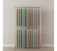 Présentoir pour Tissu Textile, Support de Rangement en Acier Présentoir pour Rouleau Nappe en Cuir, avec roulettes, pour Rouleaux de Films et de Tissus de Voiture(Gold,120*40*160cm/47*16*63in)