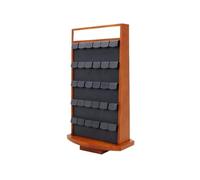 Présentoir Présentoir manuel de boucles d'oreilles en bois Double face, comptoir bijoux, support rangement grande capacité, accessoires d'exposition fenêtre Range-bijoux(Grigio)