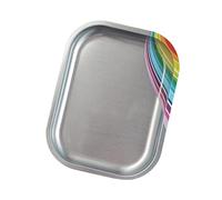 Présentoir professionnel rectangulaire en acier inoxydable pour mélanger et manucure