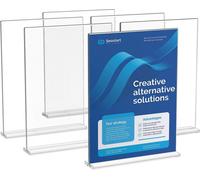 Présentoir publicitaire double face - 6 pcs. Présentoir de table Porte-étiquette en acrylique - Idéal pour les magasins et les salons - Publicité de haute qualité