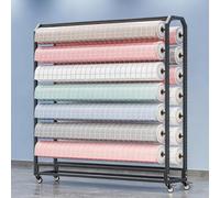 Présentoir réglable en tissu - Organiseur mobile à 20 brins pour rouleaux de cuir et film de fenêtre - Tringle de suspension de 188 cm - Parfait pour les travaux manuels et la couture - Solution