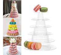 Présentoir rond à 6 étages en forme de tour de macaron en acrylique transparent pour dessert, pâtisserie, anniversaire, fête de mariage