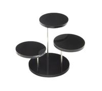 Présentoir rond en acrylique à 3 niveaux, présentoirs transparent, support bijoux for figurines d'action, petits, cupcakes, parfum (noir)