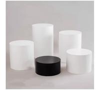 Présentoir rond surélevé en bois pour mariage, boutique, climatiseur, socle décoratif (noir, 30 x 60 cm), parfait pour mettre en valeur et rehausser la décoration.