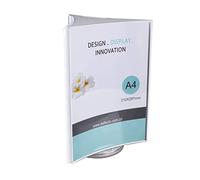 Présentoir Rotatif à 3 côtés, Porte-Affiche Acrylique A4 Vertical pour Carte de réception d'hôtel, Menu, Panneau d'affichage, Support publicitaire Blanc