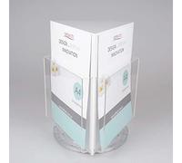 Présentoir rotatif à 3 grilles support d'affichage, fichier de catalogue, porte-revues dépliant A4, document de brochure livret de construction transparent bureau d'affichage de menu de dépliant