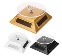 Présentoir rotatif à 360 degrés à énergie solaire pour organiser et présenter des bijoux, des montres, des téléphones portables, des produits (doré)