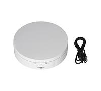 Présentoir rotatif à 360° pour bijoux alimenté par USB avec 3 vitesses de contrôle - Idéal pour les expositions, les vitrines de magasin et la publicité - ABS blanc - 145 mm