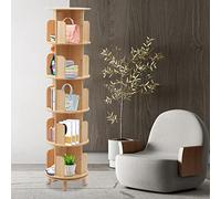 Présentoir rotatif à 5 niveaux pour enfants et adultes - Bibliothèque en bois pour chambre à coucher, salon, bureau et bureau - Coin debout à 360°
