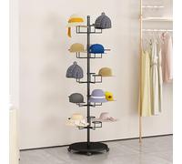 Présentoir rotatif multicouche pour chapeaux, perruques et casques - Vitrine peu encombrante pour magasin ou usage domestique