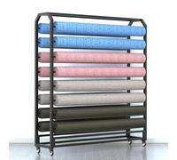 Présentoir roulant de grande taille avec barre de suspension réglable, support de rangement commercial pour bobines de vinyle, films de transfert de couleur pour voiture, nappes, emballages, gain de