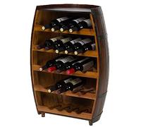 Présentoir Rustique en Bois en Forme de tonneau pour 23 Bouteilles, Porte-vins en fût en Bois indépendant, Organisateur d’étagère de Rangement à vin pour Bar à vin et décoration intérieure