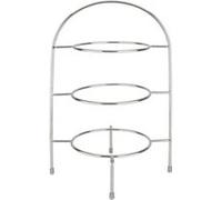 Olympia Présentoir pour 3 assiettes maxi 21cm, Support à 3 niveaux pour assiettes jusqu'à 21 cm/8,25 pouces, Chrome, Taille : 380(H)mm x 240(L) x 205(P)mm, Anneau d'assiette 15,5 cm, CL571
