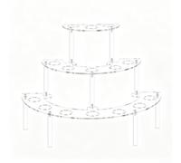 Présentoir semi-circulaire en acrylique à trois niveaux pour cônes de crème glacée - Support transparent pour dessert - Économie d'espace - Poli et résistant aux rayures - Assemblage facile pour