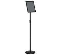 Présentoir stand salon professionnel noir en aluminium 25 x 25 x 125 cm réglable en hauteur pour exposition foire congrès événement marketing publicité