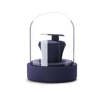 Présentoir Support de boucle d'oreille, support rangement en velours for avec couvercle verre for vitrine, présentoir à bijoux, coiffeuse et salon professionnel Range-bijoux(Blue)