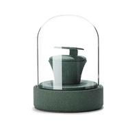 Présentoir Support de boucle d'oreille, support rangement en velours for avec couvercle verre for vitrine, présentoir à bijoux, coiffeuse et salon professionnel Range-bijoux(Green)