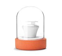 Présentoir Support de boucle d'oreille, support rangement en velours for avec couvercle verre for vitrine, présentoir à bijoux, coiffeuse et salon professionnel Range-bijoux(Orange)
