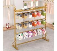 Présentoir sur Pied avec étagère supérieure pour sous-vêtements, Chaussettes, Foulards, Gants, Lingerie, Soutien-Gorge, Culottes, sous-vêtements, présentoir en métal pour sous-vête