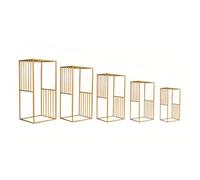PréSentoir sur Pied Carré, Support à GâTeaux d'anniversaire, Table à Dessert De Mariage, pour DéCoration D'éVéNements, Accessoires De Mariage, FêTes,Jaune,5 Piece Set