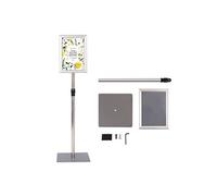 Image encadrée GENERIQUE Présentoir sur Pied GIANTEX Argent 73,5- 118 cm Porte Affiche sur Pied A4 Support Réglable en Acier Inoxydable