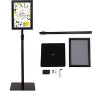 Présentoir sur Pied GIANTEX Noir 73,5- 118 cm Porte Affiche sur Pied A4 Support Réglable en Acier Inoxydable G