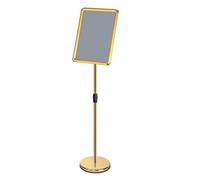 Présentoir sur pied pour affiches, Cadre en aluminium de base acier support signe plancher A2 à A4 rotatif réglable multicolore(Gold,A2)